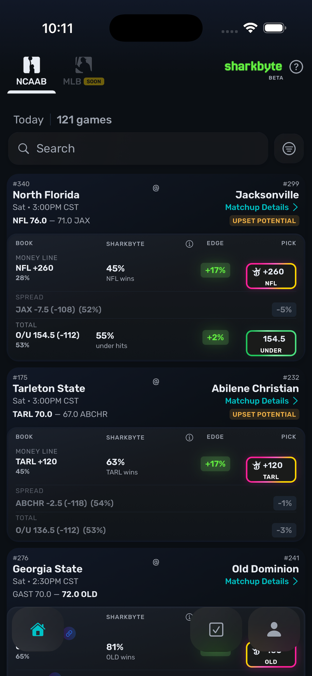 SharkByte Matchup Detail